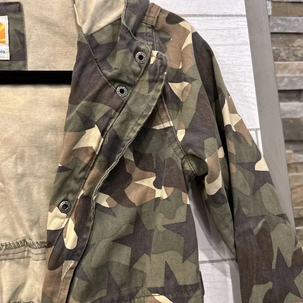 C&C California Camo Anorak Jacket Hooded Drawstring Waist Size 10